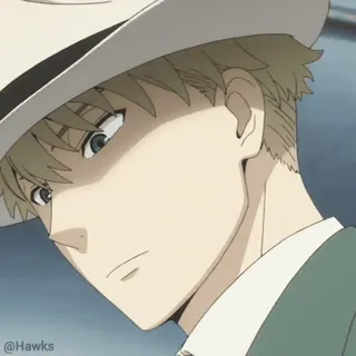 😠 5f177049 @Hawks アニメ, 男性, 帽子, ポートレート telegram sticker