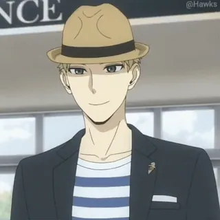 😌 857ddfa2 Loid Forger Spy x Family アニメ, スパイ, 男, 帽子, スーツ, ロイド・フォージャー, SPY×FAMILY telegram sticker