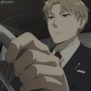 🔥 9e6e7aea Loid Forger Spy x Family アニメ, SPY×FAMILY, ロイド・フォージャー, キャラクター, シリアス, 運転, スーツ telegram sticker