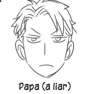 💼 394f5303 Papa (a liar) 卡通, 父亲, 动漫, 素描, 骗子 telegram sticker