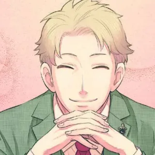 🧥 9e5a167d Loid Forger Spy x Family 动漫, 间谍过家家, 劳埃德·福杰, 卡通, 肖像, 微笑 telegram sticker