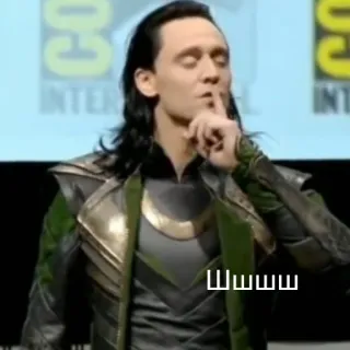🤫 9adcce42 Loki Шшшш โลกิ, ความเงียบ, ชู่ว, มาร์เวล, ซูเปอร์ฮีโร่, ตัวร้าย, ภาพยนตร์, หนังสือการ์ตูน telegram sticker