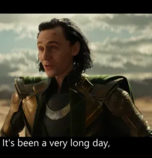 💚 0228b930 Loki It's been a very long day, Loki, Marvel, Tom Hiddleston, lelah telegram sticker