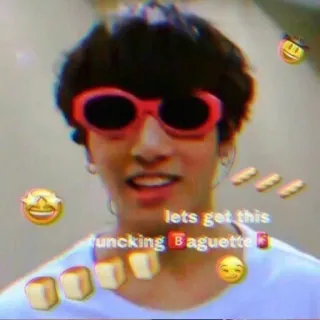 😏 123172ad lets get this funcking Baguette meme, engraçado, humor, piada, pão, baguete, ofensivo telegram sticker