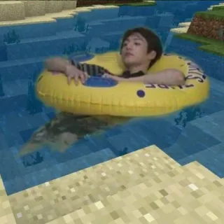 🥱 e8025b96 água, pessoa, dispositivo de flutuação, minecraft, natação, verão telegram sticker