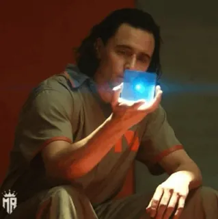 🧊 038c4e42 Loki Loki, Marvel, Tesseract, super-herói, vilão, cubo azul telegram sticker