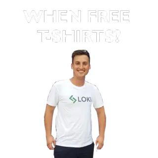 😎 4e1059e1 WHEN FREE T-SHIRTS? Tシャツ, 服, 質問, ミーム, 無料 telegram sticker
