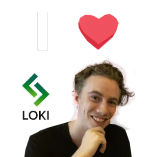 ❤️ df0d757d LOKI 笑顔, ハート, 仮想通貨, ロキ, 大好き telegram sticker