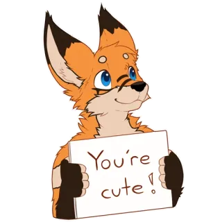 🦊 48f28c82 You're cute! 여우, 귀여운, 동물, 털, 만화 telegram sticker
