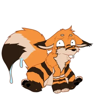 🦊 7001e8a0 여우, 만화, 동물, 웃긴, 바보, 귀여운 telegram sticker