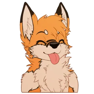😛 768358ea 여우, 퍼리, 동물, 귀여운, 혀, 행복한 telegram sticker