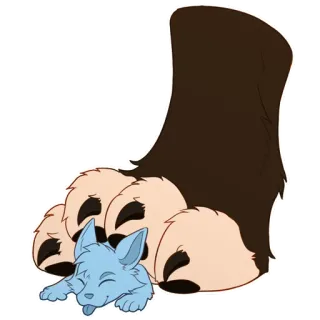 🦊 8ab883c2 발, 강아지, 졸린, 귀여운, 동물 telegram sticker