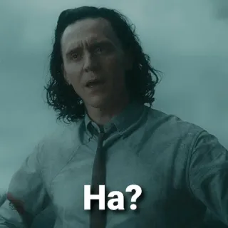 🙄 2034145e Loki Ha? loki, marvel, expressão, confuso, ha, pergunta whatsapp sticker