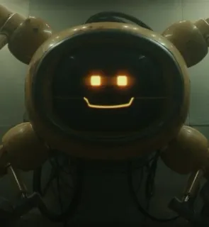 🙂 77328b4c robô, androide, máquina, inteligência artificial, tecnologia, amarelo, sorriso, digital whatsapp sticker