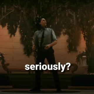 😶 7de2a6b7 seriously? meme, engraçado, sarcástico, pergunta, sério whatsapp sticker