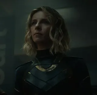 😕 955ecafe Sylvie Laufeydottir Loki sylvie, loki, marvel, personagem, feminino, loira, tva whatsapp sticker