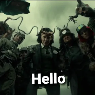 👋 f91afb6c Loki Hello Loki, Marvel, Tom Hiddleston, super-herói, vilão, Disney+, trapaceiro, Olá whatsapp sticker