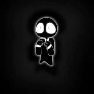 🌟 21e7172c nhân vật, đen, trắng, phát sáng, hoạt hình telegram sticker