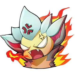 😠 2272c697 angry, fire, cartoon, monster, creature, expression telegram sticker