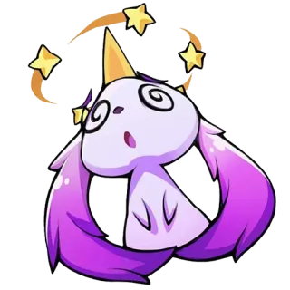 😵 6d032cb8 dizzy, stars, confused, cartoon, rabbit, cute telegram sticker