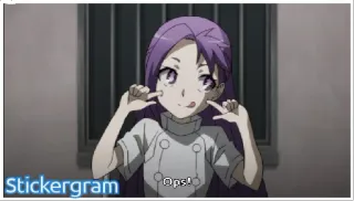 😜 6fced4da Ops! Anime, Mädchen, lila Haare, Cartoon telegram sticker