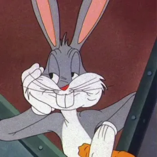 🙂 037f6fda Bugs Bunny Looney Tunes Dibujo animado, Conejo, Zanahoria, Divertido, Clásico, Personaje telegram sticker