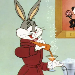 🍸 6b2bd6d4 Bugs Bunny Looney Tunes Dibujos animados, Conejo, Zanahoria, Bebiendo, Divertido telegram sticker