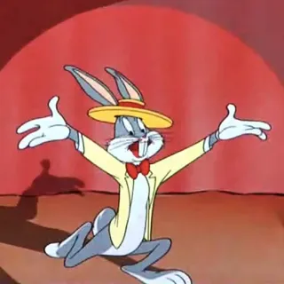 🙌 b0c0b1fc Bugs Bunny Dibujo animado, Conejo, Sombrero, Cantante, Artista telegram sticker