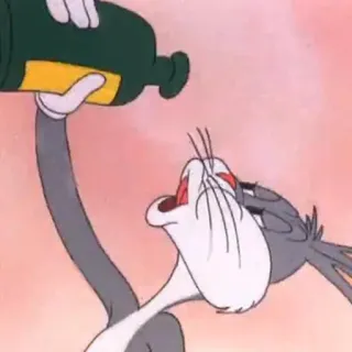 🍾 b992a25b Bugs Bunny bugs bunny, bebiendo, dibujos animados, alcohol, gracioso telegram sticker