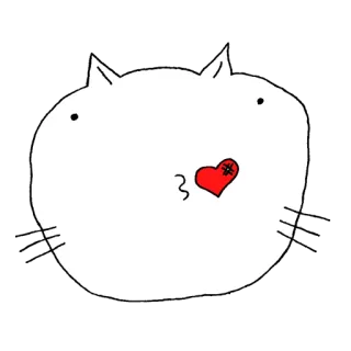 😘 41dcbdf2 mèo, trái tim, hoạt hình, nhãn dán, động vật telegram sticker