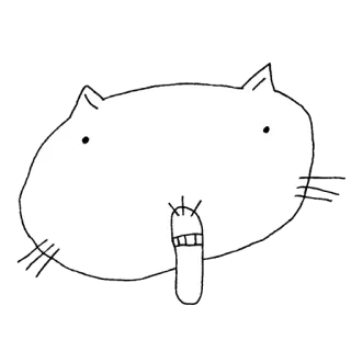 🙊 48c124ac mèo, ngón giữa, xúc phạm, hình minh họa, bản vẽ, thô lỗ telegram sticker