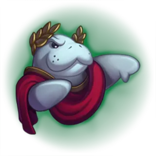 👎 5377bc63 Peixe-boi, Romano, Imperador, Desenho animado, Animal, Mamífero marinho telegram sticker