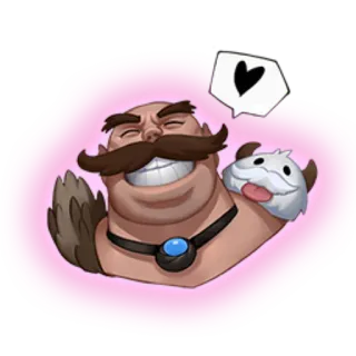 😄 688e80fd Braum League of Legends Braum, Poro, League of Legends, Video game, Bigode, Coração telegram sticker