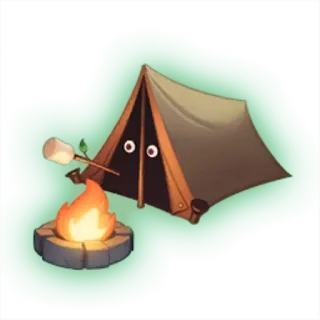 ⛺ aac29fbe camping, barraca, fogueira, marshmallow, natureza, ar livre telegram sticker