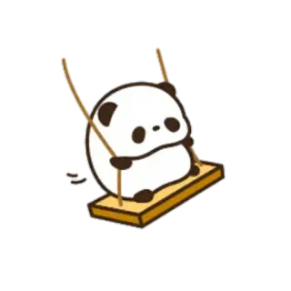 ♥️ 066eba44 panda, fofo, balanço, animal, desenho animado, kawaii whatsapp sticker