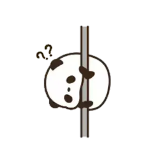♥️ 43f686d7 Panda, Fofo, Animal, Confuso, Pontos de interrogação, Desenho animado, Adesivo whatsapp sticker