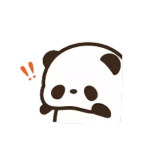 ♥️ 5752fe50 Panda, Fofo, Kawaii, Animal, Desenho animado, Adorável whatsapp sticker