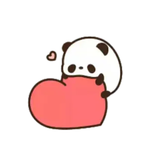 ♥️ a0dfb10b Panda, Coração, Amor, Fofo, Animal, Kawaii, Adesivo whatsapp sticker