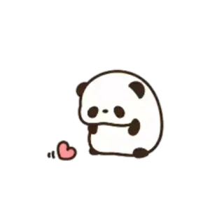 ♥️ bad907a8 Panda, Coração, Fofo, Animal, Desenho animado, Amor whatsapp sticker