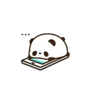 ♥️ e73d93e8 Panda, Fofo, Animal, Telefone, Desenho animado, Adesivo whatsapp sticker