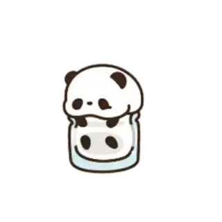 ♥️ f8615aaf Panda, Leite, Fofo, Animal, Desenho animado, Kawaii whatsapp sticker