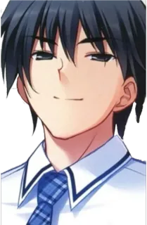 😃 c724d61d anime, man, portret, uitdrukking, grijns, stropdas, mannelijk telegram sticker