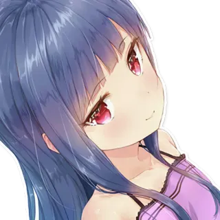 😏 e3835631 anime meisje, schattig, cartoon, illustratie, manga, vrouwelijk, portret whatsapp sticker