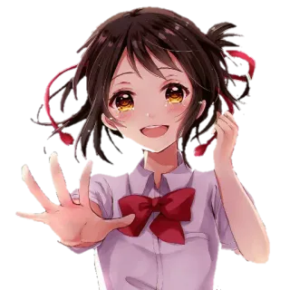 😹 52f3c17e อนิเมะ, ผู้หญิง, ชุดนักเรียน, โบว์, มังงะ telegram sticker