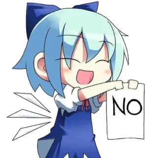😆 00c6790d NO Anime, Chica, No, Rechazo, Lindo, Chibi whatsapp sticker