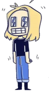 😵 826e355d 卡通, 金发, 角色, 站立 telegram sticker