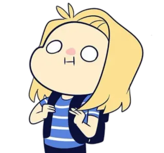 🙂 9aded888 卡通, 角色, 金发, 插图, 贴纸 telegram sticker