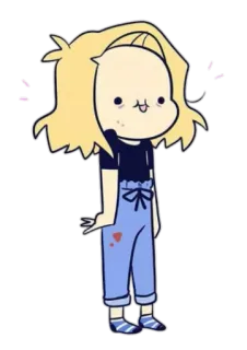 😛 b55e2a52 卡通, 角色, 插画, 金发, 可爱, 女孩 telegram sticker