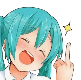 🖕 c62c0cd2 Аниме, Девушка, Средний палец, Оскорбительный, Мультфильм telegram sticker