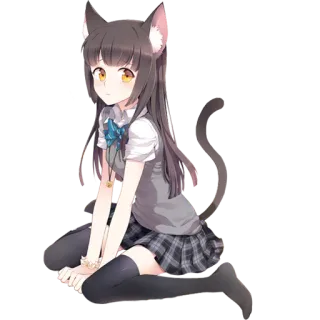 😺 417190a8 Аниме, Девушка-кошка, Милый, Каваий, Девушка telegram sticker